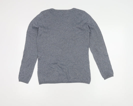 Jaeger Women's Grey Sequin Pullover Jumper, Size S