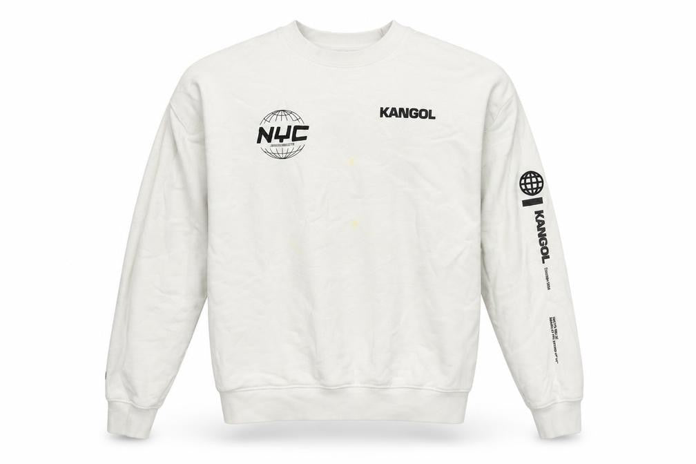 Mens UK S Regular Kangol White Pullover Sweatshirt