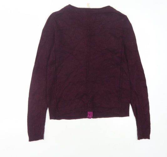 White Stuff Women's Purple Cardigan, Size 10, Scoop Neck