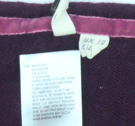 White Stuff Women's Purple Cardigan, Size 10, Scoop Neck