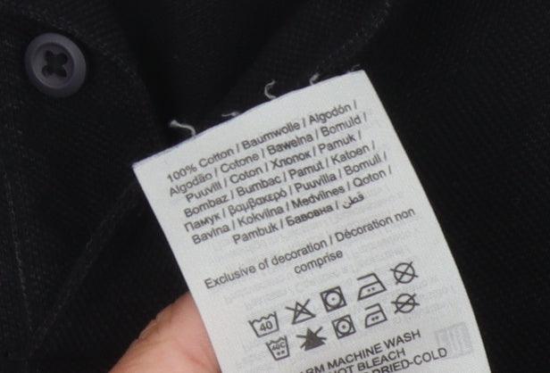 Jack & Jones Men's Black Polo Shirt Size L