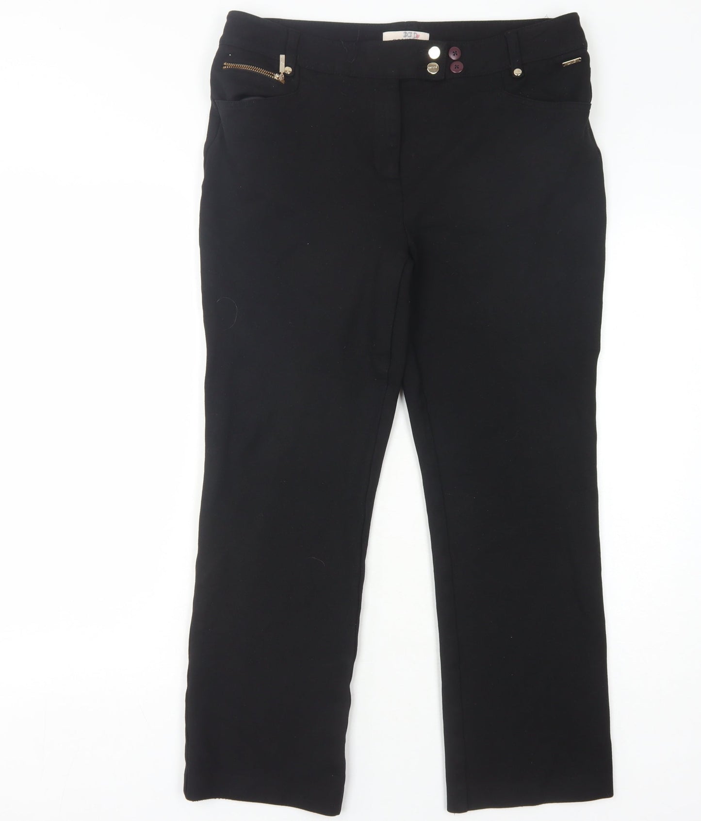 Marks and Spencer Women's Black Straight Trousers Size 14