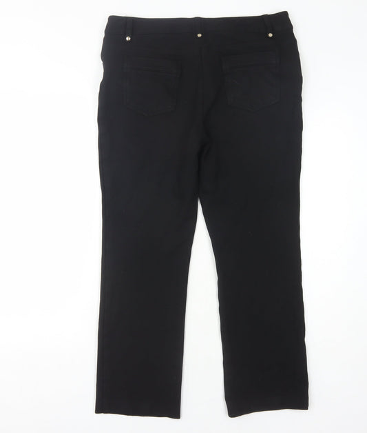 Marks and Spencer Women's Black Straight Trousers Size 14