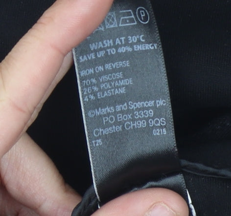 Marks and Spencer Women's Black Straight Trousers Size 14