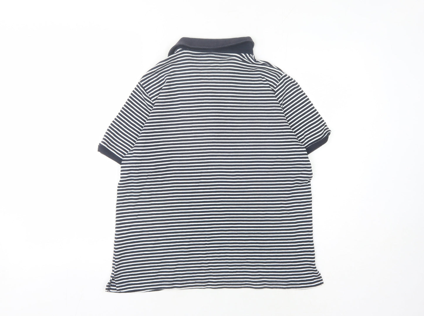 Cotton Traders Women's Blue Striped Polo Size 16