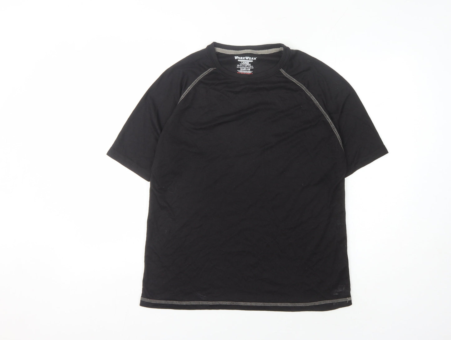 WorkWear Men's Black Large Short Sleeve T-Shirt