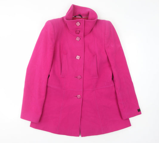 Marks and Spencer Women's Pink Wool Mid-Length Coat