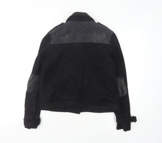 NW3 Women's Black Jacket Size 12 Wool Quilted