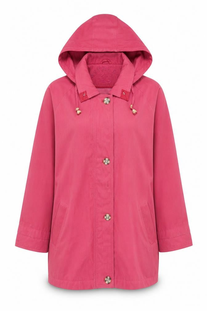 Astraka Women's Pink Hooded Rain Coat Size M