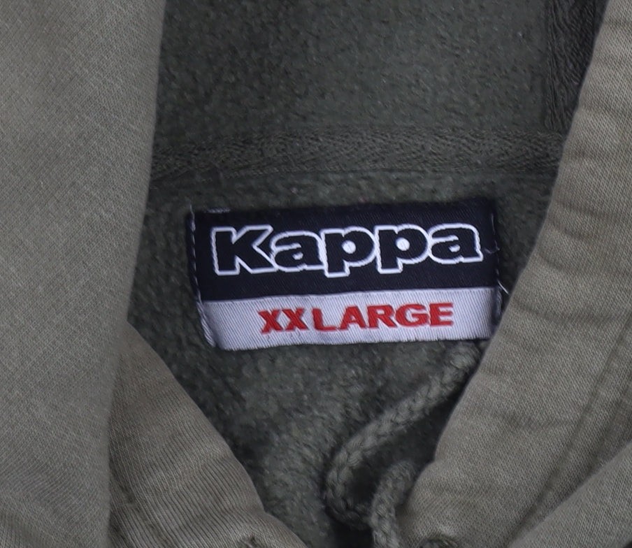 Kappa Men's 2XL Green Pullover Hoodie, Logo Accent