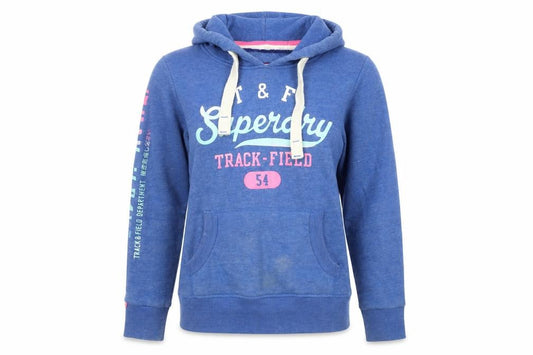 Womens UK S Regular Superdry Blue Pullover Hoodie