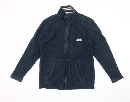 Weird Fish Men's Blue Mid-Length Jacket