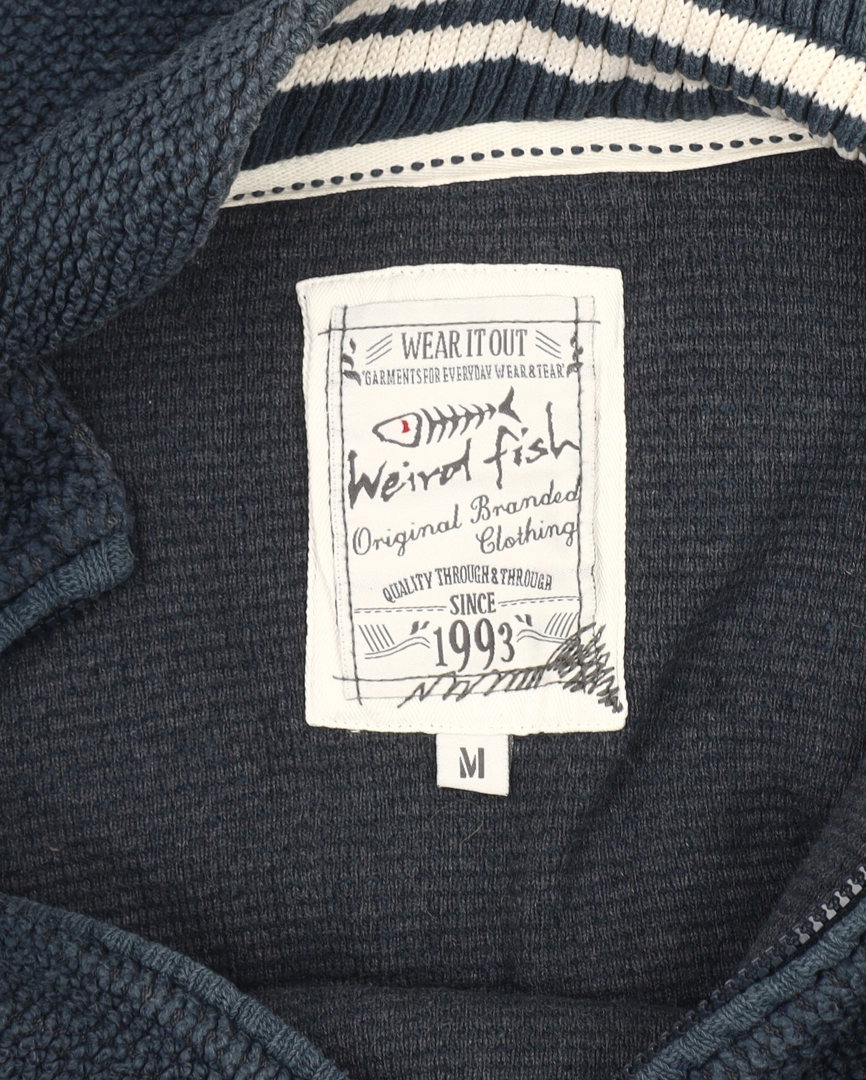 Weird Fish Men's Blue Mid-Length Jacket