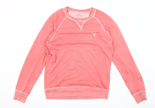 Gant Men's Pink Pullover Sweatshirt L Cotton Crew