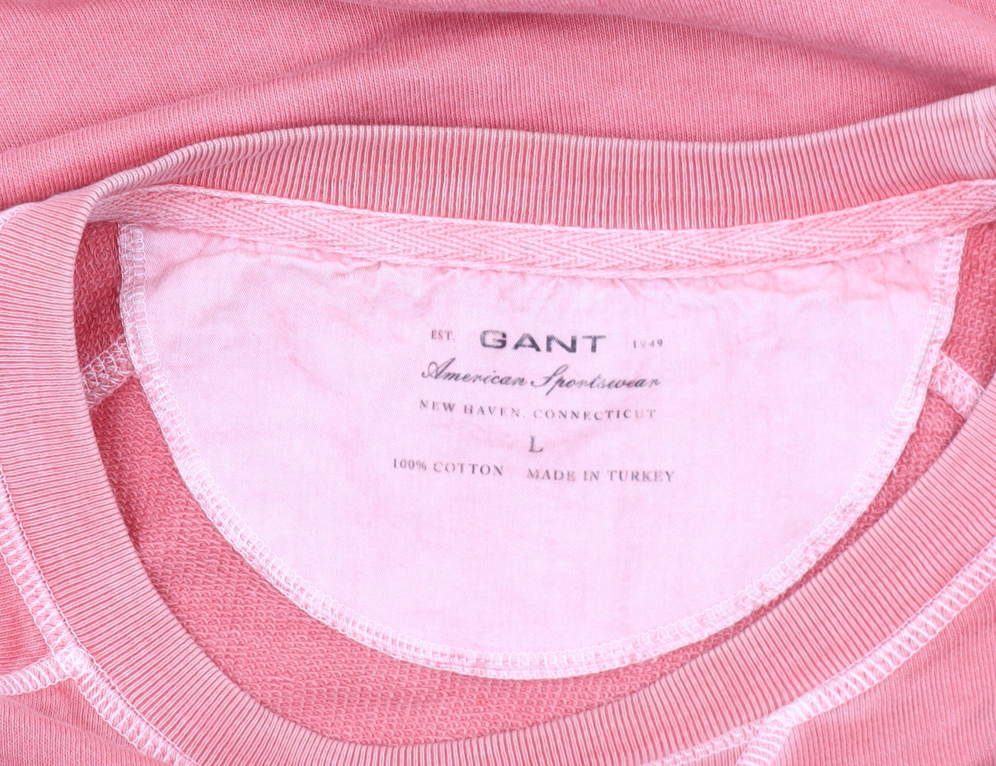 Gant Men's Pink Pullover Sweatshirt L Cotton Crew