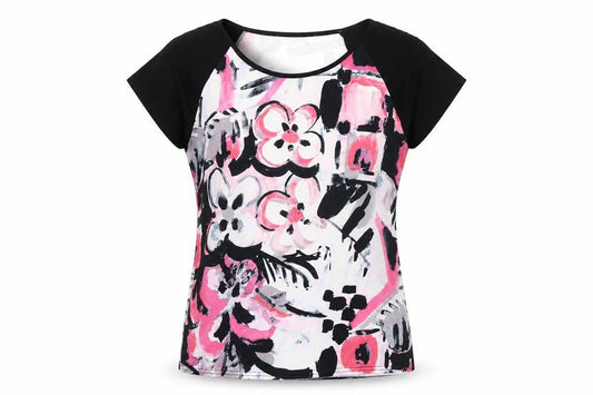 Womens UK Size 16 BASSINI Multicoloured Polyester Blend T-Shirt