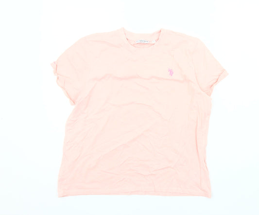 U.S. Polo Assn. Women's Pink Cotton T-Shirt Size 12