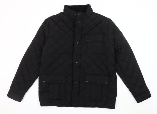 Firetrap Men's Black Quilted Jacket XL Insulated Casual