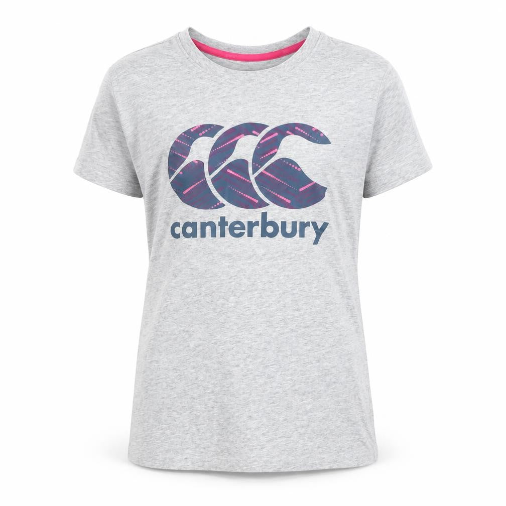Front view of Canterbury girls’ grey graphic print t-shirt - 12 years