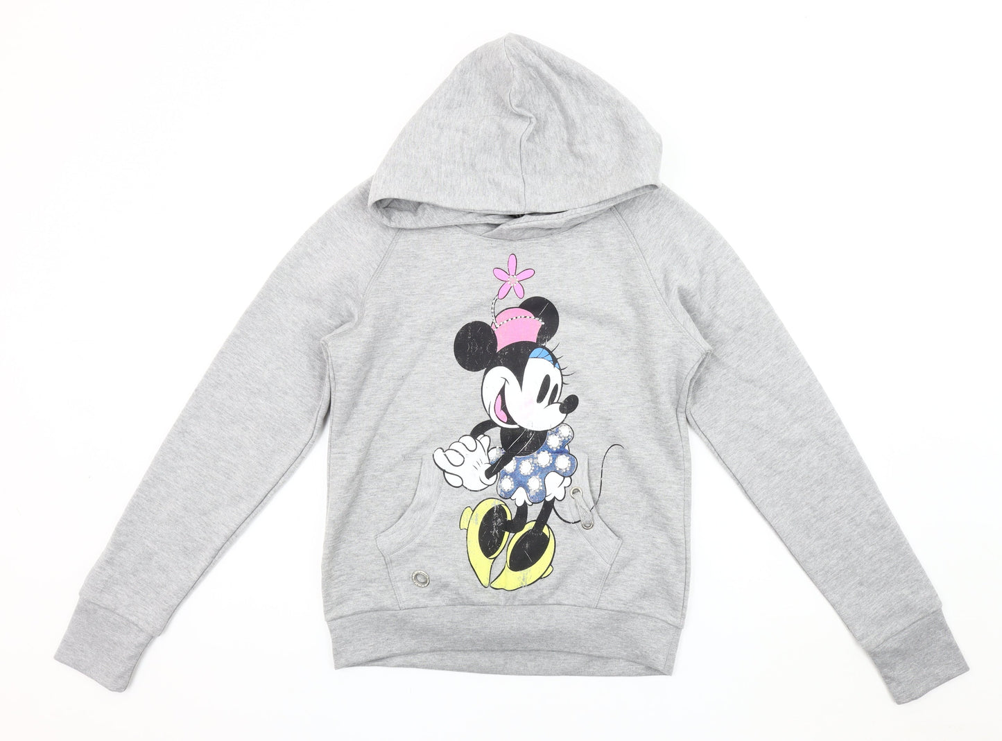 Disney Women's Grey Minnie Mouse Hoodie, Size 12