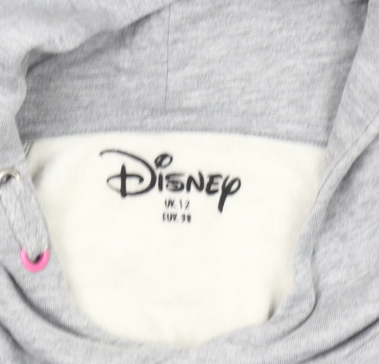 Disney Women's Grey Minnie Mouse Hoodie, Size 12