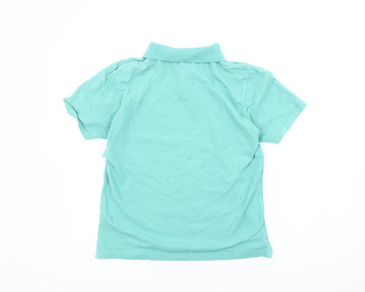 Penguin Boys Blue Polo Shirt L Short Sleeve Logo Casual