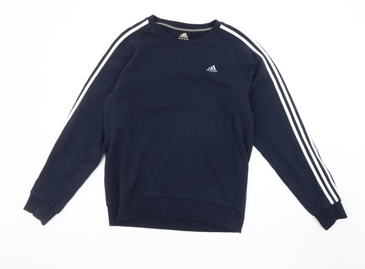 Adidas Men's Blue Logo Sweatshirt M Crew Neck