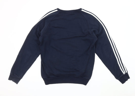 Adidas Men's Blue Logo Sweatshirt M Crew Neck