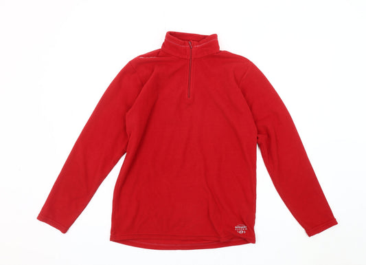 Decathlon Boys Red Fleece 1/2 Zip Sweatshirt 14 Years