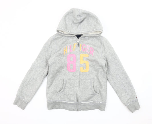 Tommy Hilfiger Teens Grey Hooded Logo Jacket Size 12