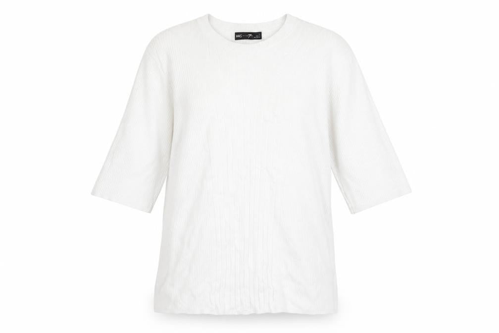 Marks and Spencer Women's White Top, Size L, 3/4 Sleeve