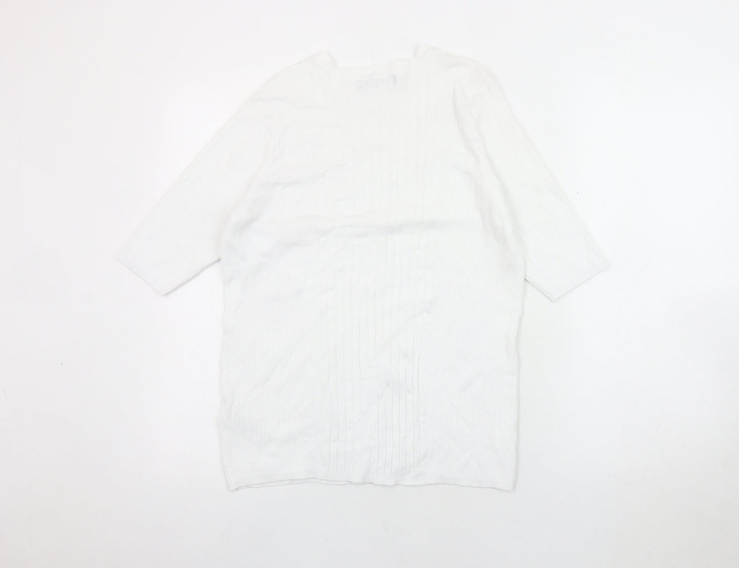 Marks and Spencer Women's White Top, Size L, 3/4 Sleeve