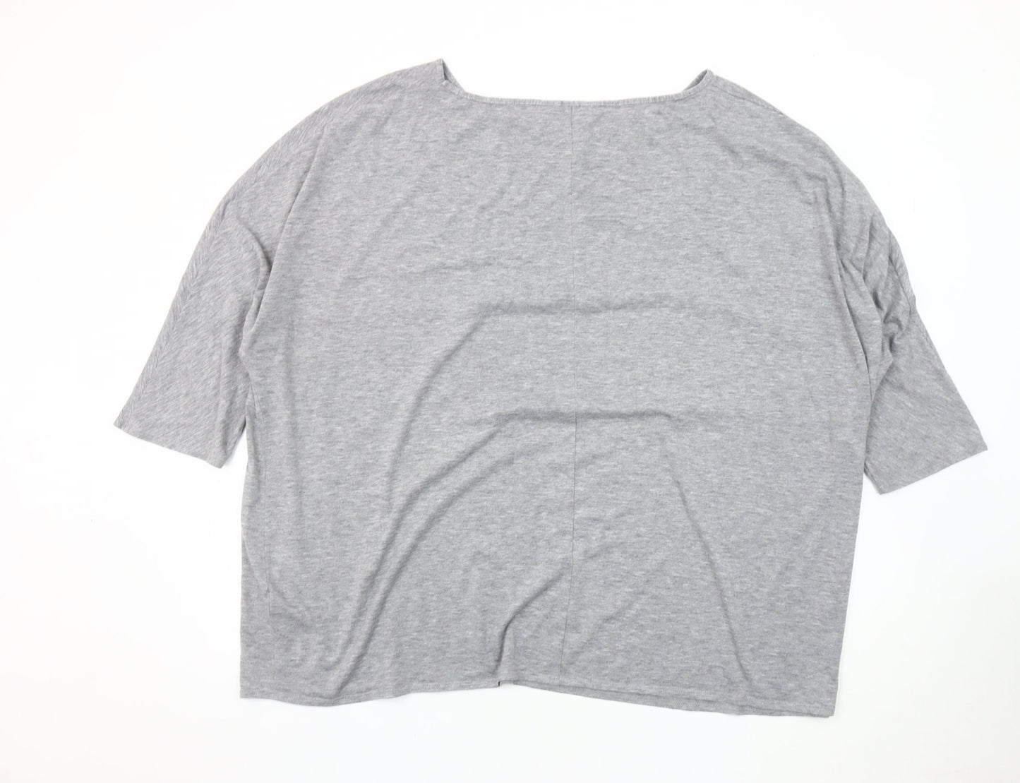 Evans Grey Plus Size Boat Neck Women's Top