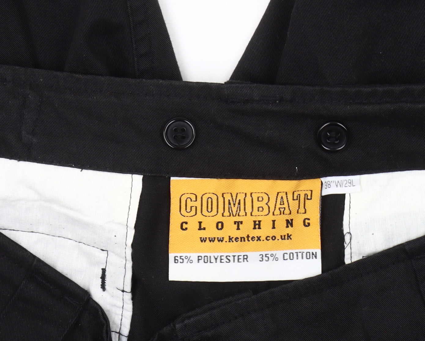 Combat Clothing Men's Black Cargo Trousers, Size 38