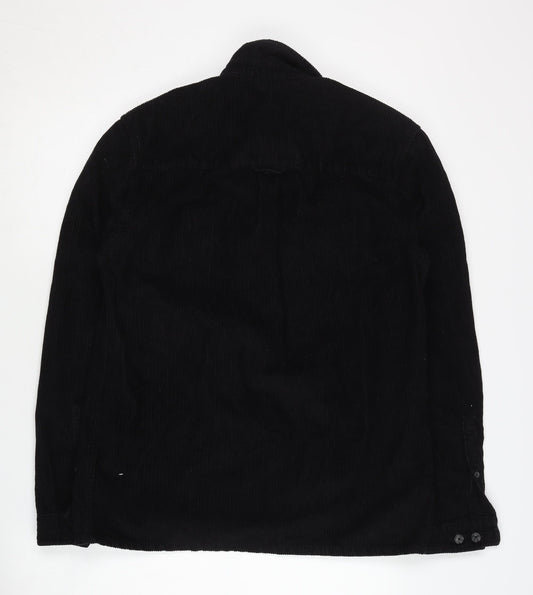 ASOS Men's Black Corduroy Button-Up Shirt XS