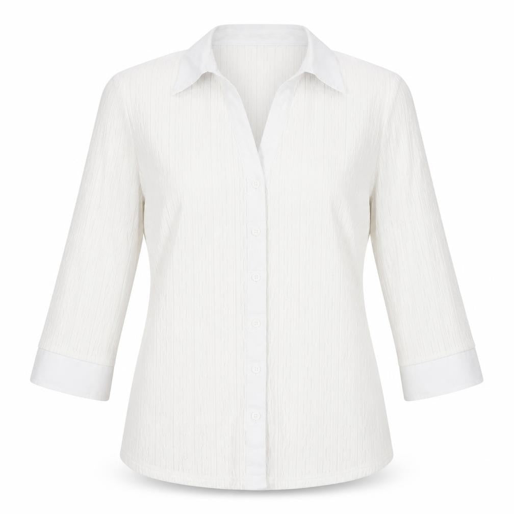Marks and Spencer White Button-Up, UK 14, Women's Classic Shirt