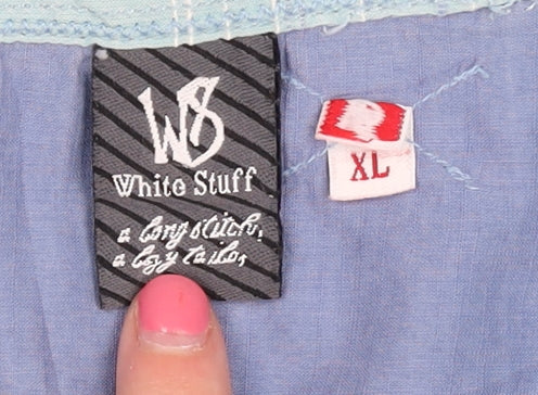 White Stuff Men's Blue XL Classic Fit Check Shirt