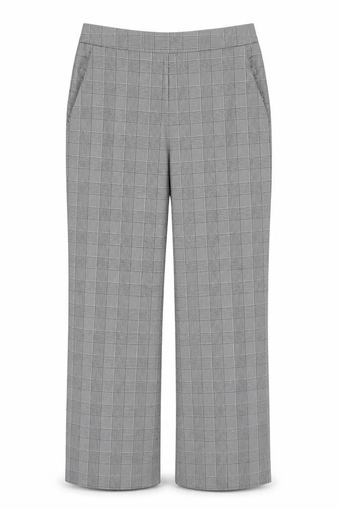 Kaleidoscope Women's Checked Trousers, Size 16, Grey