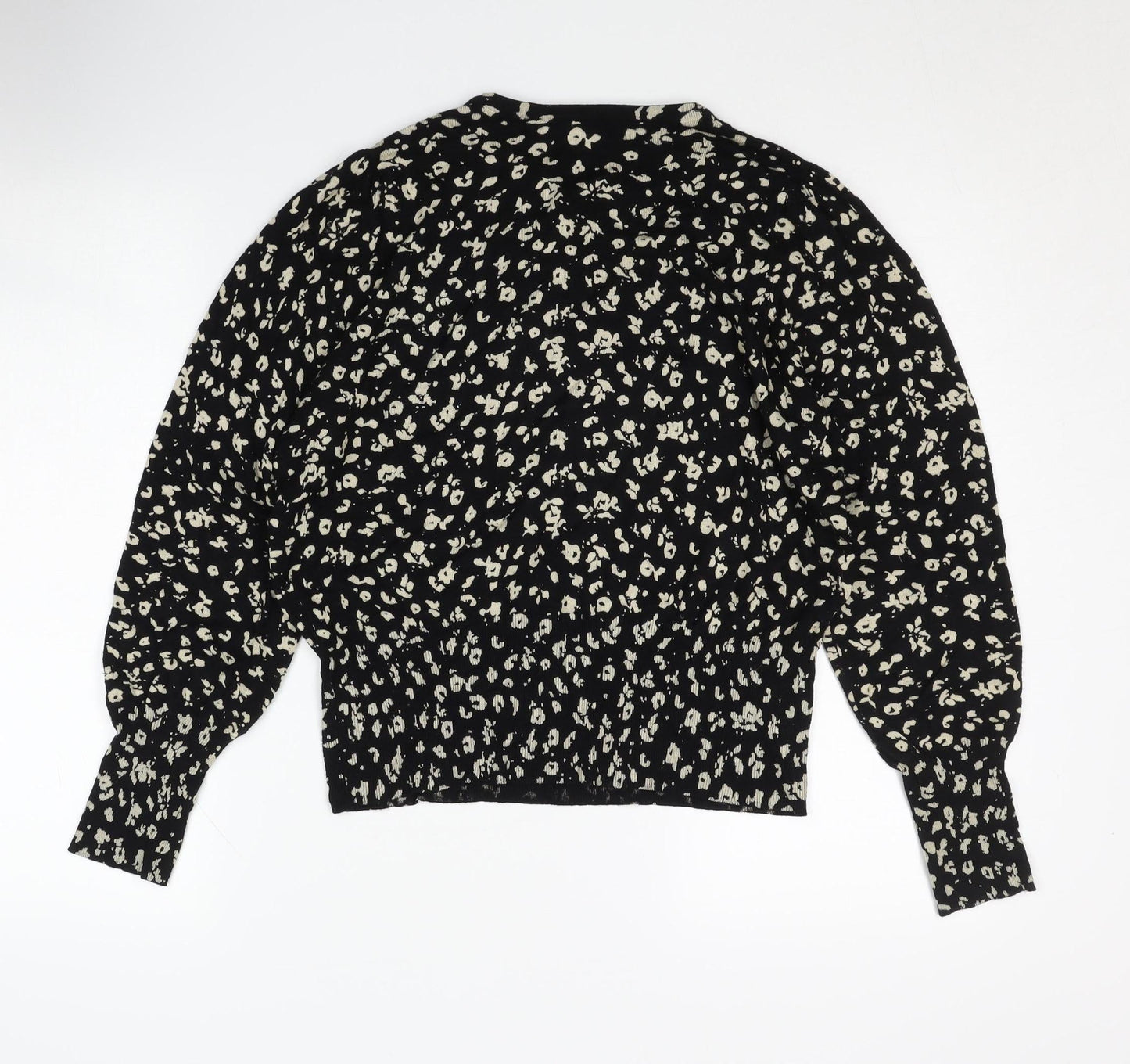 Marks and Spencer Women's Black Animal Print Pullover Jumper, Size 14