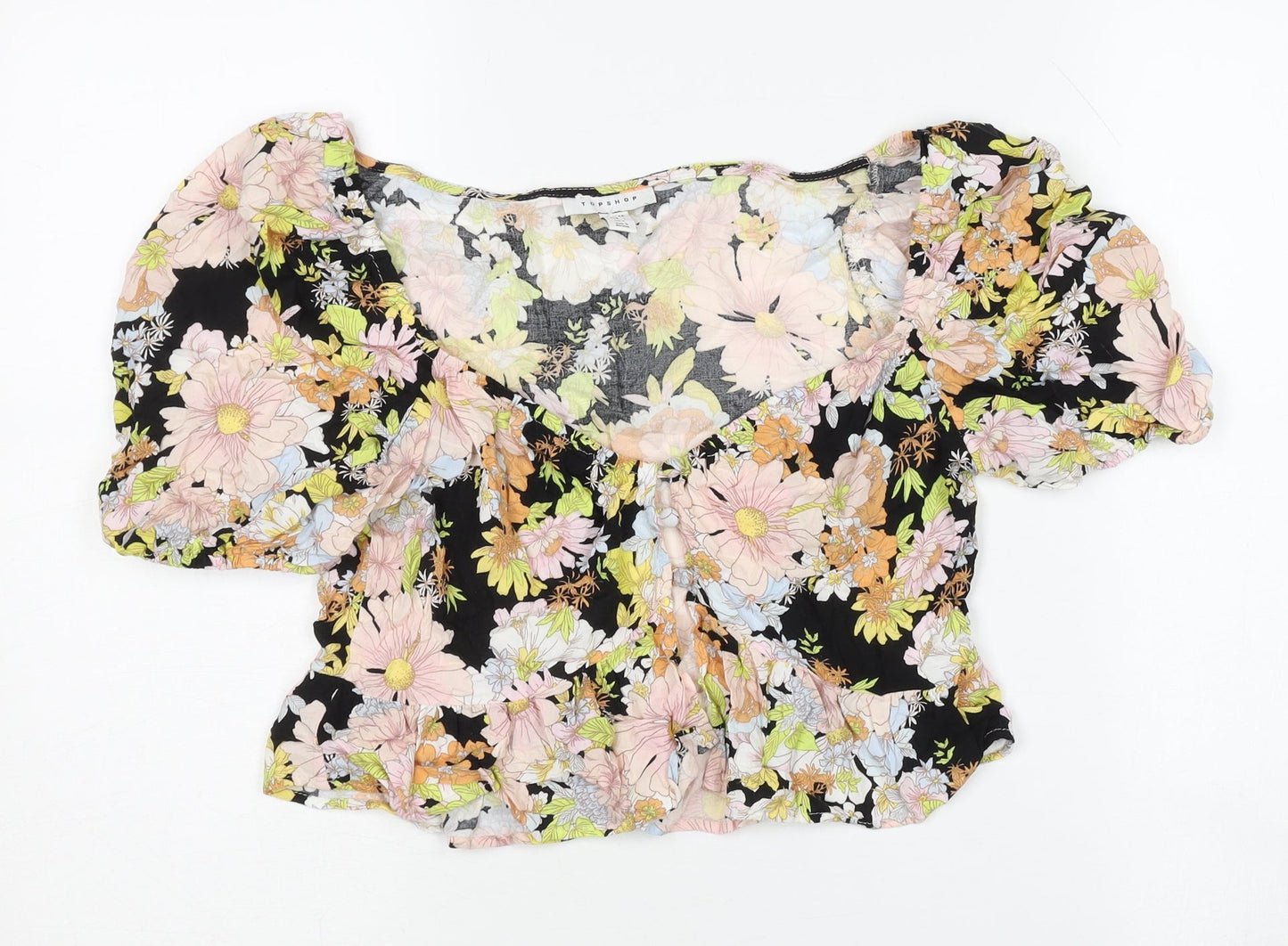 Topshop Women's Multicoloured Floral Top Size 10
