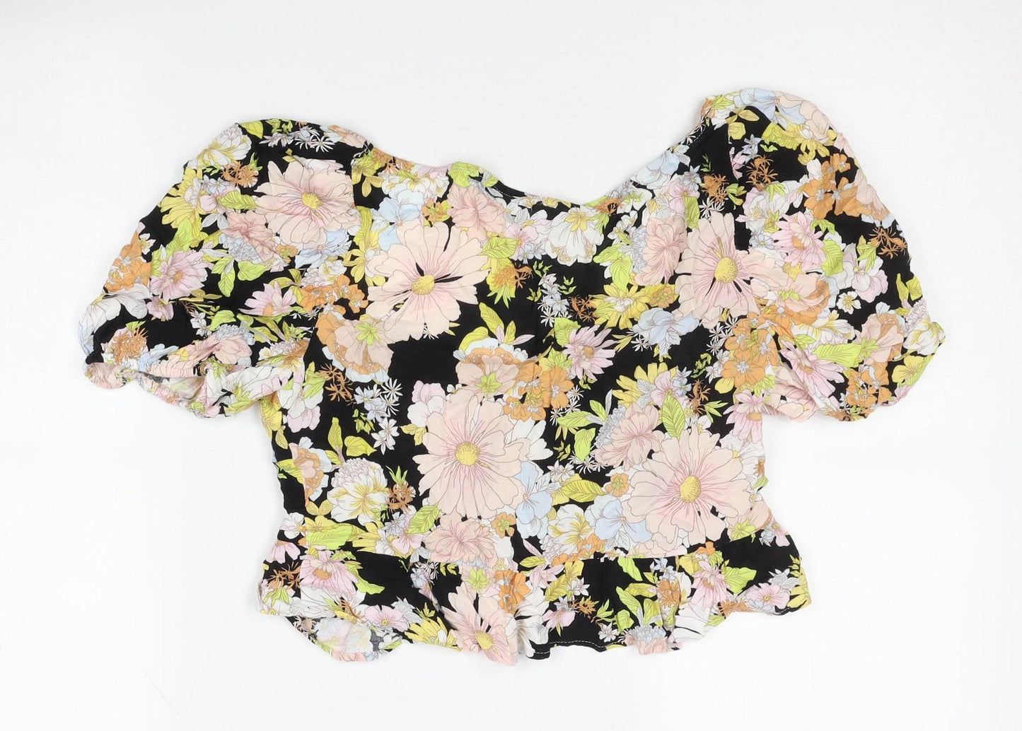 Topshop Women's Multicoloured Floral Top Size 10