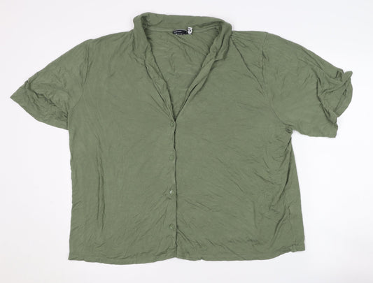 ASOS DESIGN Women's Green Viscose Shirt UK 18