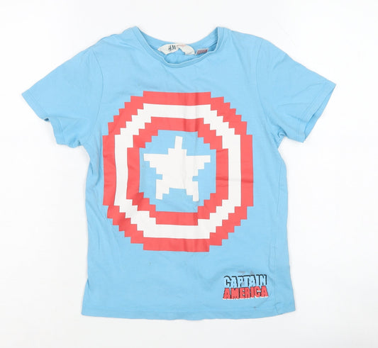 H&M Boys Blue Captain America T-Shirt 6-7 Years