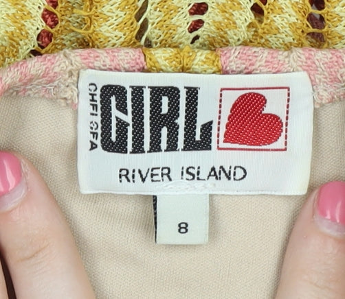 River Island Multicoloured Halter Dress - Size 8 Teens