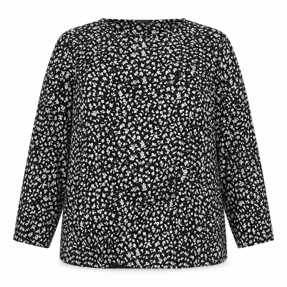 M&S Women's Black Floral Blouse UK18 Long Sleeve