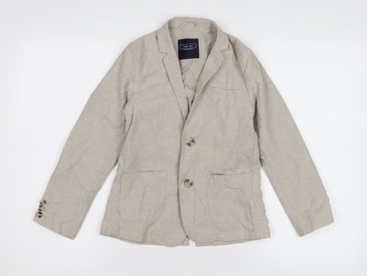 Next Boys Beige Linen Blazer, Size 8 Years Casual Jacket