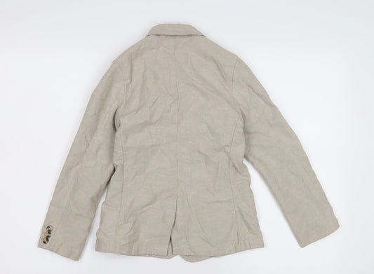 Next Boys Beige Linen Blazer, Size 8 Years Casual Jacket