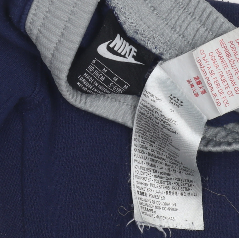 Nike Boys Blue Jogger Trousers Size M - Cotton Blend