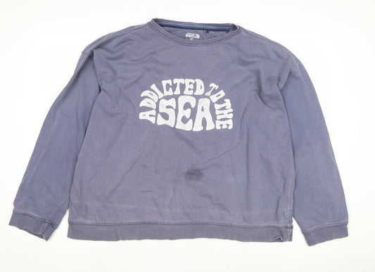 Fat Face Blue Sweatshirt Unisex Adults Size 18 Logo Pullover