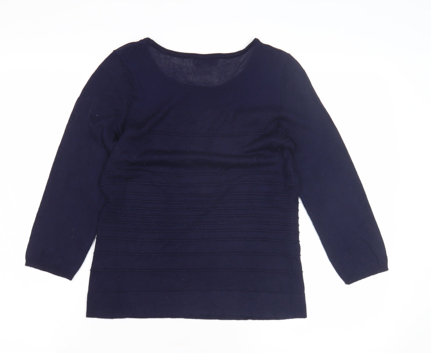 Monsoon Women's Blue 3/4 Sleeve Pullover Jumper Size 10